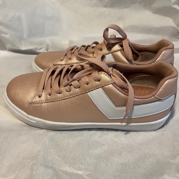 EUC Pony Classic Low Sneakers Metallic Rose Gold Size 9 - Picture 1 of 7